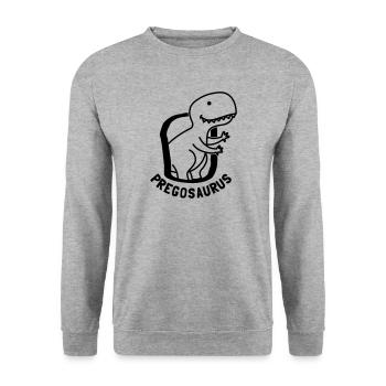 Prégosaurus dino - Sweat-shirt Unisexe - gris chiné - Devant - Alina (178cm) & Michal (187cm)