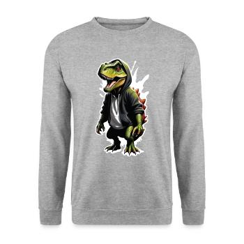 old cool - Unisex Pullover - Weißgrau meliert - Vorne - Alina (178cm) & Michal (187cm)