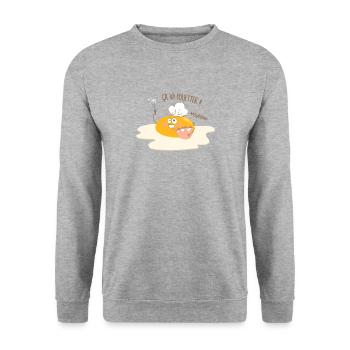 Ei wird peitschen - Unisex Pullover - Weißgrau meliert - Vorne - Alina (178cm) & Michal (187cm)