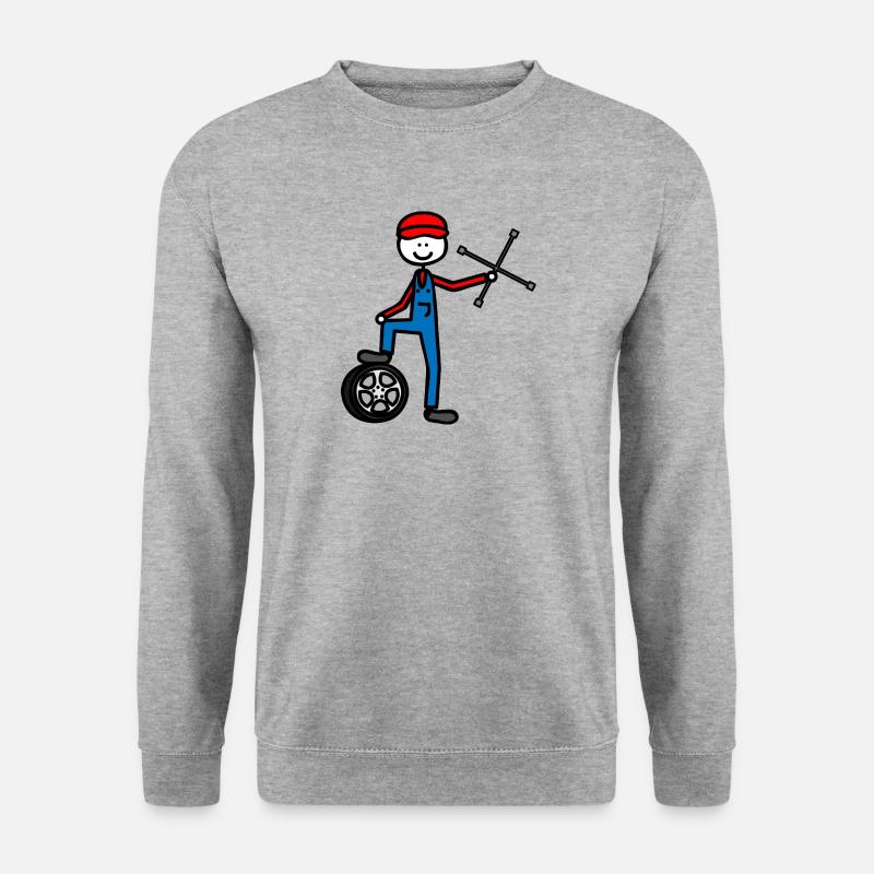 Mechaniker - Unisex Pullover - Weißgrau meliert