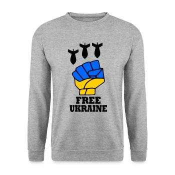 Ukraine - Unisex Sweatshirt - salt & pepper - Front - Alina (178cm) & Michal (187cm)