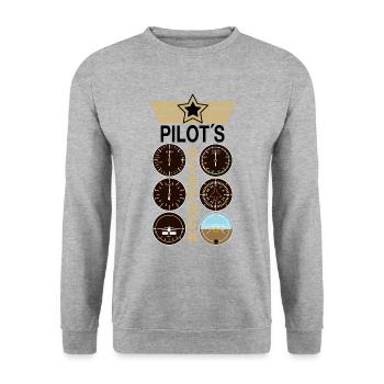Pilote pilote SixPack - Sweat-shirt Unisexe - gris chiné - Devant - Alina (178cm) & Michal (187cm)