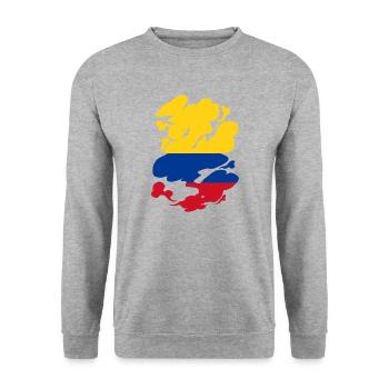 Drapeau de la Colombie Vintage Drapeau colombien - Sweat-shirt Unisexe - gris chiné - Devant - Alina (178cm) & Michal (187cm)
