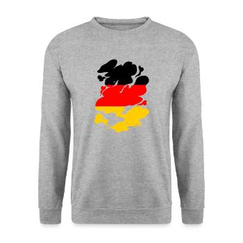 Drapeau allemand Drapeau allemand Utilisé Look Home - Sweat-shirt Unisexe - gris chiné - Devant - Alina (178cm) & Michal (187cm)