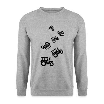 Tractor icon silhouette - Unisex Sweatshirt - salt & pepper - Front - Alina (178cm) & Michal (187cm)