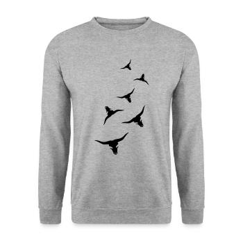 Bull Skull Cow - Unisex Sweatshirt - salt & pepper - Front - Alina (178cm) & Michal (187cm)