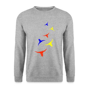 Bull Skull Cow - Unisex Sweatshirt - salt & pepper - Front - Alina (178cm) & Michal (187cm)