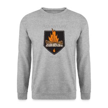 Adventure camping trip travel style - Unisex Pullover - Weißgrau meliert - Vorne - Alina (178cm) & Michal (187cm)