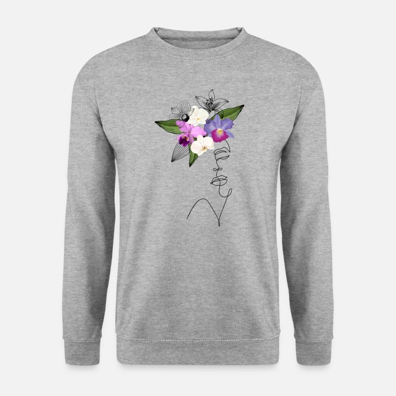 Lady Orchidee - Unisex Pullover - Weißgrau meliert