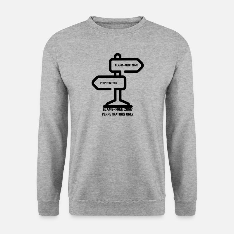 Blame Free Zone: Nur Täter - Unisex Pullover - Weißgrau meliert
