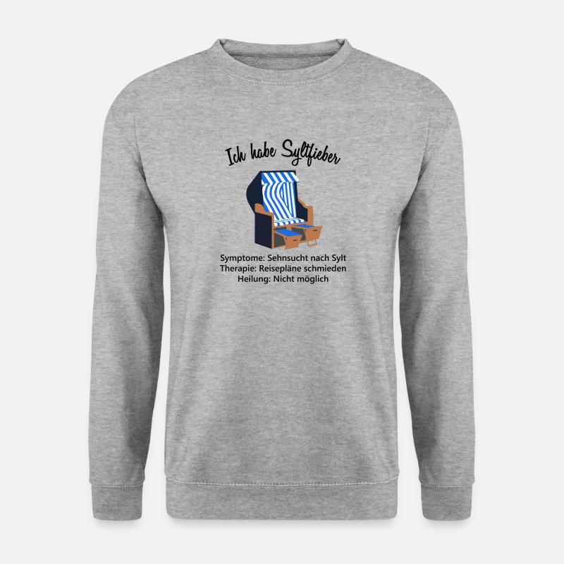 Sylt Sehnsucht Nordsee Insel Urlaub Geschenk - Unisex Pullover - Weißgrau meliert