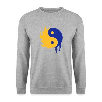 Ying Yang - Unisex Sweatshirt - salt & pepper - Front - Alina (178cm) & Michal (187cm)