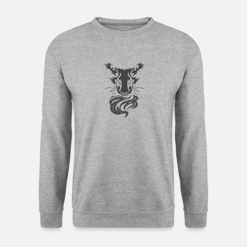 Katze - Unisex Pullover - Weißgrau meliert