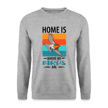 Bird Watching Birds Watching Birding Bird - Unisex Sweatshirt - salt & pepper - Front - Alina (178cm) & Michal (187cm)