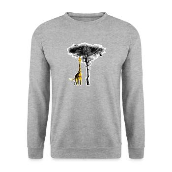 Giraffe Africa Safari Wilderness - Unisex Sweatshirt - salt & pepper - Front - Alina (178cm) & Michal (187cm)