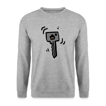 House key metallic - Unisex Sweatshirt - salt & pepper - Front - Alina (178cm) & Michal (187cm)