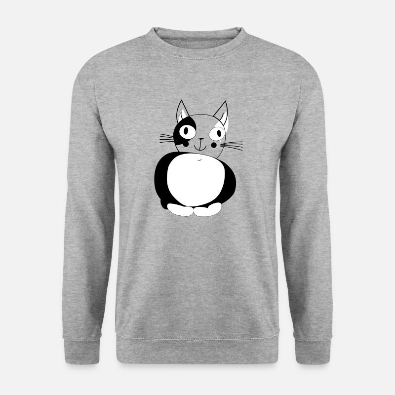 Katze - Katze - Unisex Pullover - Weißgrau meliert