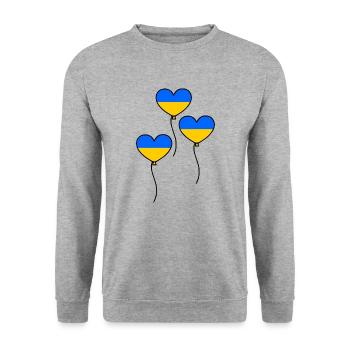 Ukraine - Sweat-shirt Unisexe - gris chiné - Devant - Alina (178cm) & Michal (187cm)