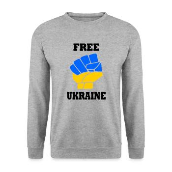 ukraine - Unisex Pullover - Weißgrau meliert - Vorne - Alina (178cm) & Michal (187cm)