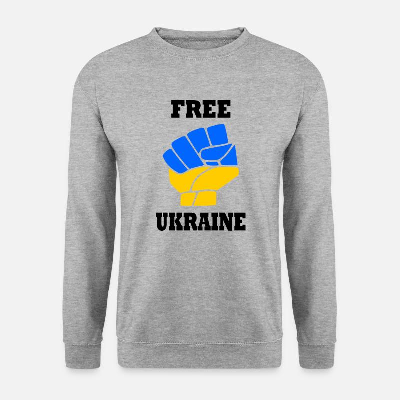 ukraine - Unisex Pullover - Weißgrau meliert