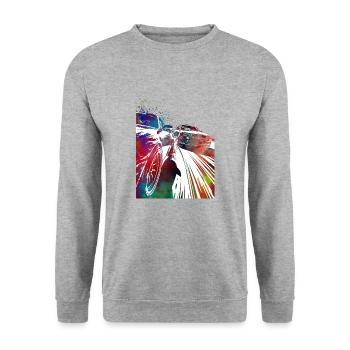 Cars racing #racing #sport - Unisex Sweatshirt - salt & pepper - Front - Alina (178cm) & Michal (187cm)