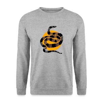 Sonne und schlange - Unisex Pullover - Weißgrau meliert - Vorne - Alina (178cm) & Michal (187cm)