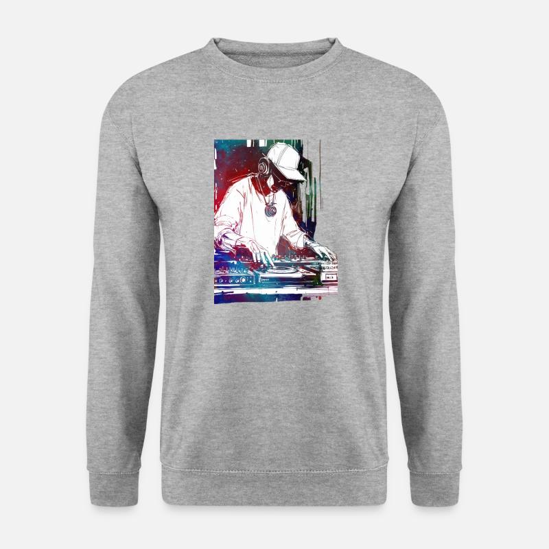 DJ-Musikkonsole - Unisex Pullover - Weißgrau meliert