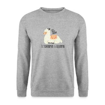 Sauvez le drame pour vous Llama - Sweat-shirt Unisexe - gris chiné - Devant - Alina (178cm) & Michal (187cm)