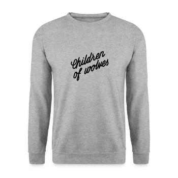 Children of Wolves – Freiheit und Wildnis - Unisex Pullover - Weißgrau meliert - Vorne - Alina (178cm) & Michal (187cm)