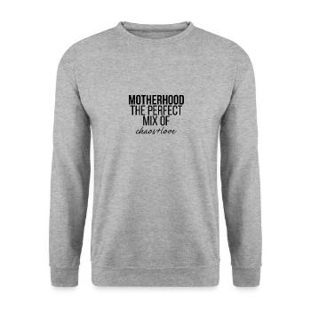 La maternité, le mélange parfait de chaos et d'amour - Sweat-shirt Unisexe - gris chiné - Devant - Alina (178cm) & Michal (187cm)
