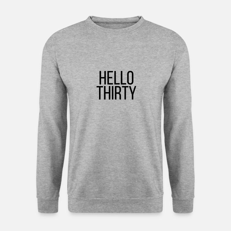 Hello Thirty - Unisex Pullover - Weißgrau meliert