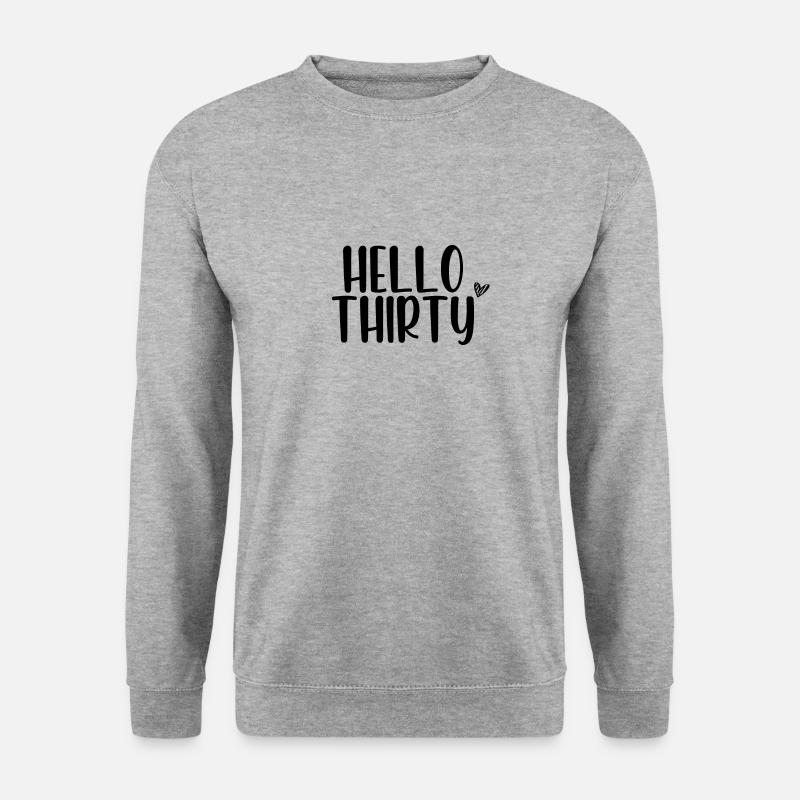 Hello Thirty - Unisex Pullover - Weißgrau meliert
