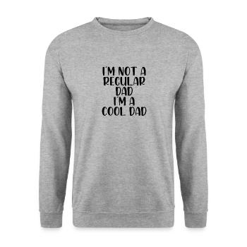 I´m not a regular dad I´m a cool dad - Unisex Pullover - Weißgrau meliert - Vorne - Alina (178cm) & Michal (187cm)