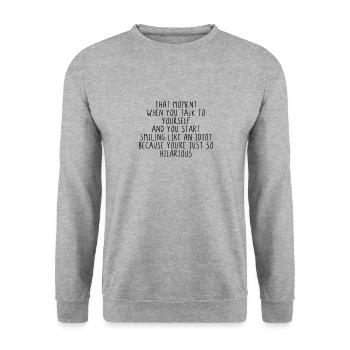 Ce moment vous parlez à votre départ smiling - Sweat-shirt Unisexe - gris chiné - Devant - Alina (178cm) & Michal (187cm)