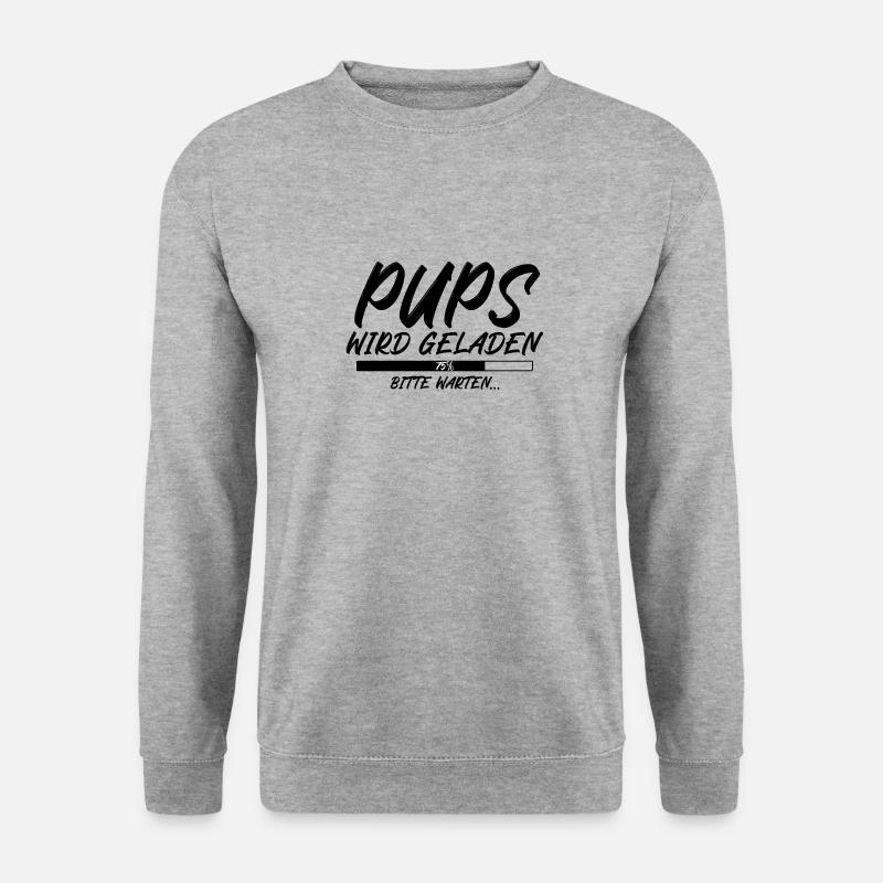 Pups wird geladen bitte warten - Unisex Pullover - Weißgrau meliert