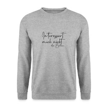 Interessiert mich nicht die Bohne - Unisex Pullover - Weißgrau meliert - Vorne - Alina (178cm) & Michal (187cm)