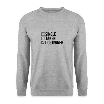 Single taken dog owner - Unisex Pullover - Weißgrau meliert - Vorne - Alina (178cm) & Michal (187cm)