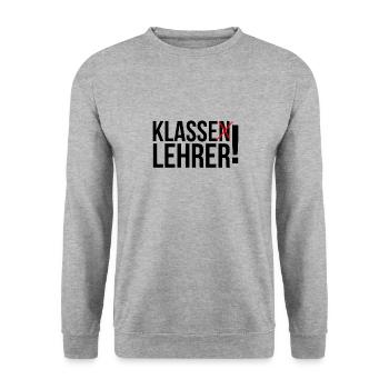 Klasse Lehrer - Unisex Pullover - Weißgrau meliert - Vorne - Alina (178cm) & Michal (187cm)
