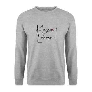 Klasse Lehrer - Unisex Pullover - Weißgrau meliert - Vorne - Alina (178cm) & Michal (187cm)
