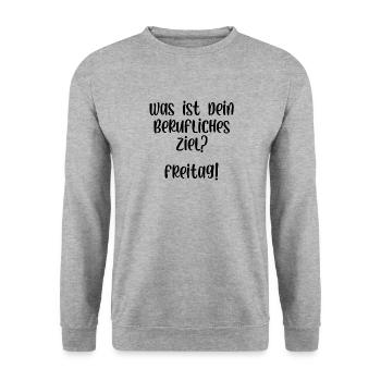Was ist dein berufliches Ziel Freitag - Unisex Pullover - Weißgrau meliert - Vorne - Alina (178cm) & Michal (187cm)