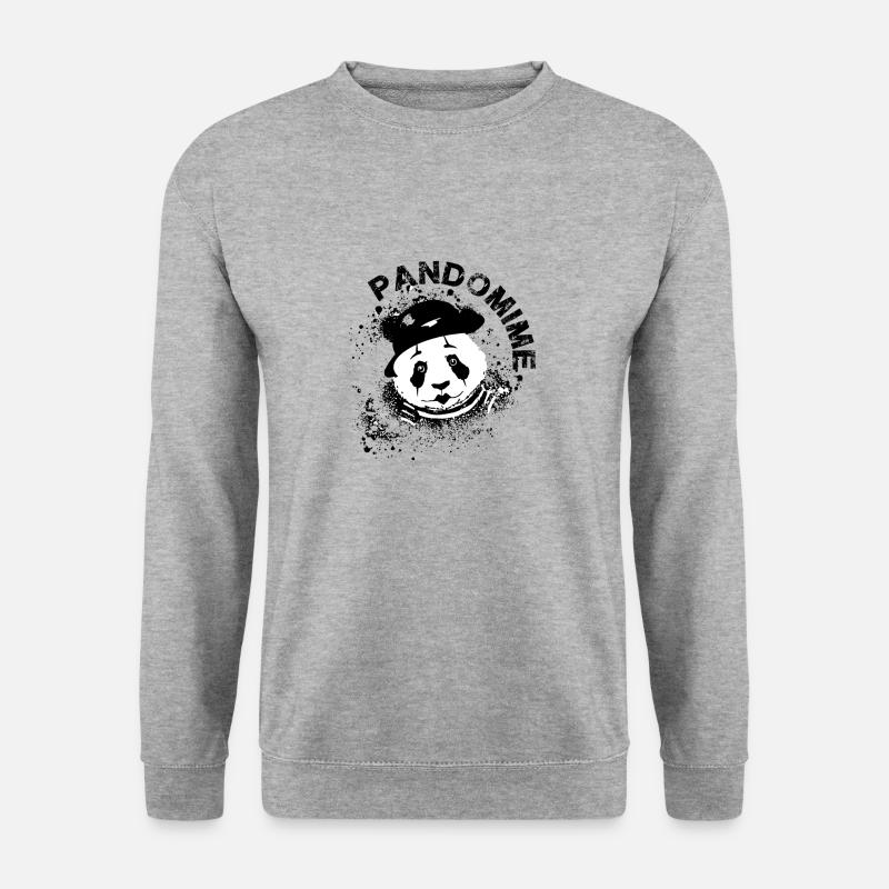 pandomime,panda,pantomime - Unisex Pullover - Weißgrau meliert