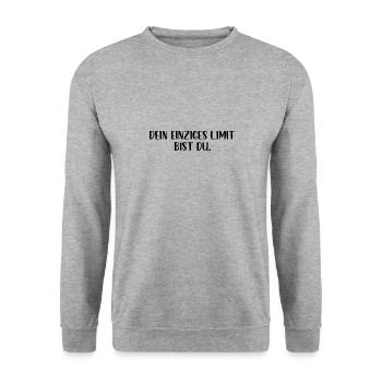 Dein einziges Limit bist du - Unisex Pullover - Weißgrau meliert - Vorne - Alina (178cm) & Michal (187cm)