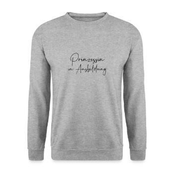 Prinzessin in Ausbildung - Unisex Pullover - Weißgrau meliert - Vorne - Alina (178cm) & Michal (187cm)