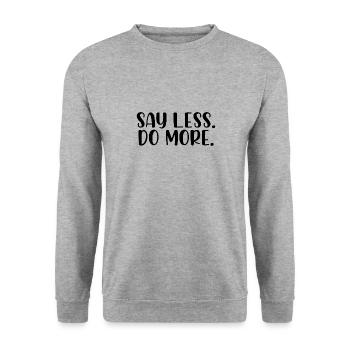 Say less do more - Unisex Pullover - Weißgrau meliert - Vorne - Alina (178cm) & Michal (187cm)