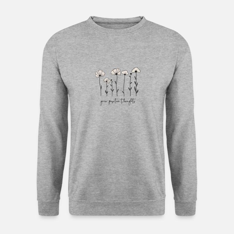 Grow positive thoughts - Unisex Pullover - Weißgrau meliert