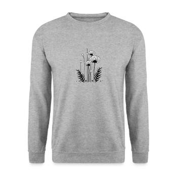 Fleur - Sweat-shirt Unisexe - gris chiné - Devant - Alina (178cm) & Michal (187cm)