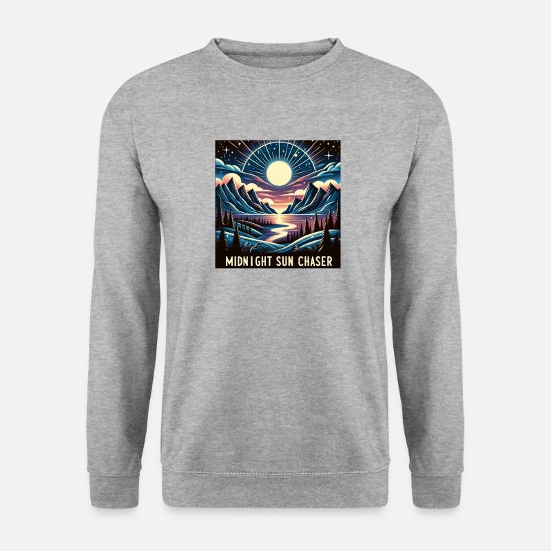 Mitternachtssonne Jäger - Unisex Pullover - Weißgrau meliert