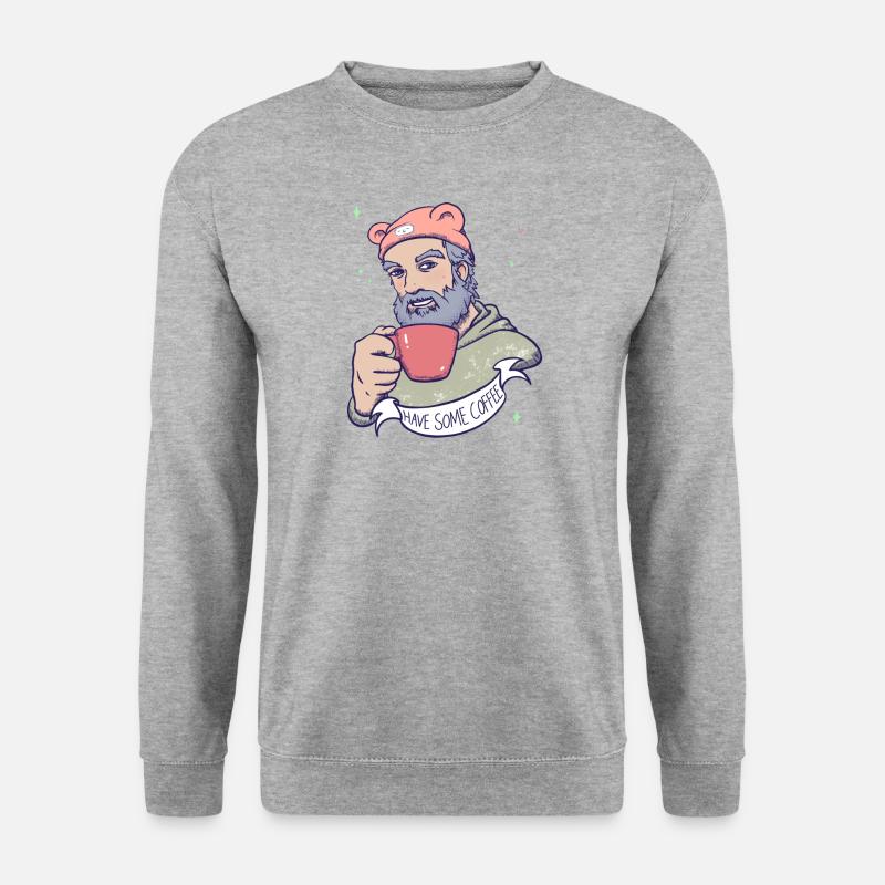 HaveSomeCoffee - Unisex Pullover - Weißgrau meliert