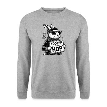 Trop branché pour hop - Sweat-shirt Unisexe - gris chiné - Devant - Alina (178cm) & Michal (187cm)