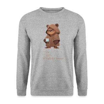 Grumpy Bear - multiple choice - Unisex Pullover - Weißgrau meliert - Vorne - Alina (178cm) & Michal (187cm)